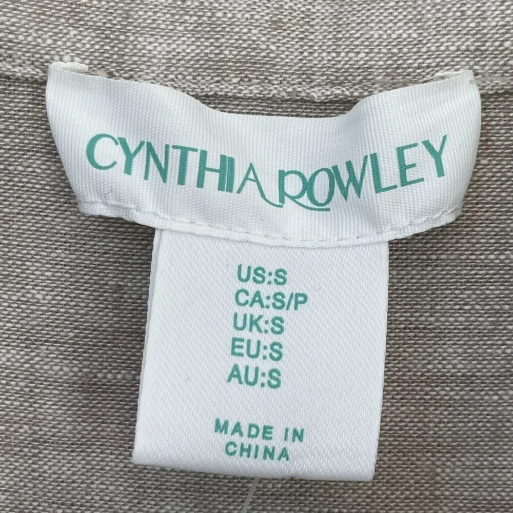 NEW Cynthia Rowley Womens Small‎ Linen Blend Tunic Dress Drop Waist Bubble Hem